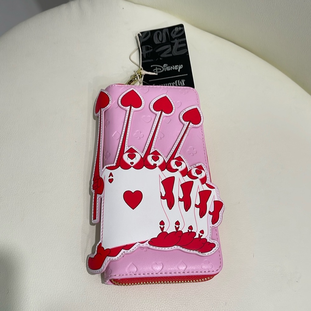 SALE Loungefly & Disney Alice in Wonderland Ace of Hearts Large Ziparound WALLET